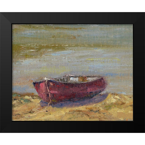 Beached Red Black Modern Wood Framed Art Print by Wendling, Marilyn