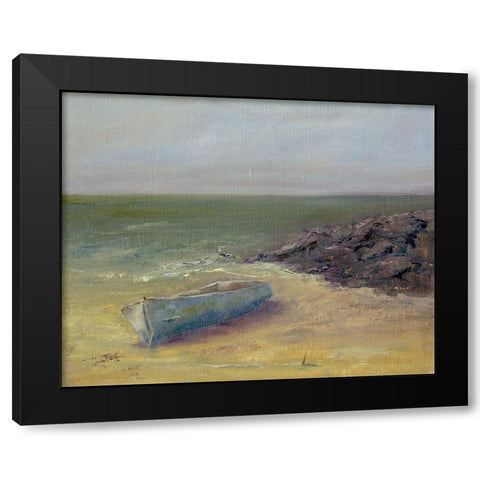 Tides Rolling In Black Modern Wood Framed Art Print by Wendling, Marilyn