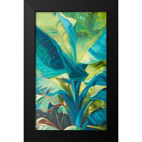 Green Banana Duo I Black Modern Wood Framed Art Print by Wilkins, Suzanne
