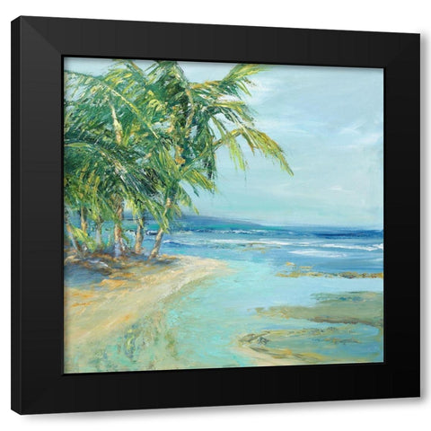 Blue Coastal Lagoon Black Modern Wood Framed Art Print with Double Matting by Wilkins, Suzanne