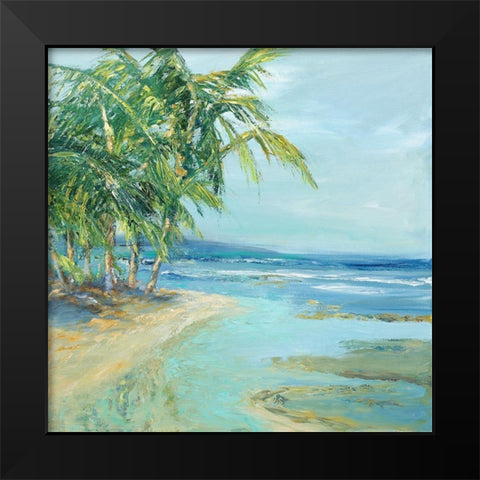 Blue Coastal Lagoon Black Modern Wood Framed Art Print by Wilkins, Suzanne