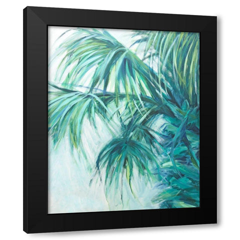 Blue Palmetto Black Modern Wood Framed Art Print with Double Matting by Wilkins, Suzanne