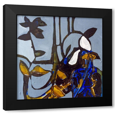 Blue I Black Modern Wood Framed Art Print by Ferrell, Erin McGee