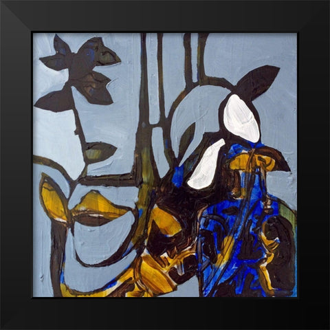 Blue I Black Modern Wood Framed Art Print by Ferrell, Erin McGee