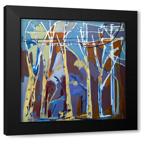 Trees and Wires II Black Modern Wood Framed Art Print by Ferrell, Erin McGee
