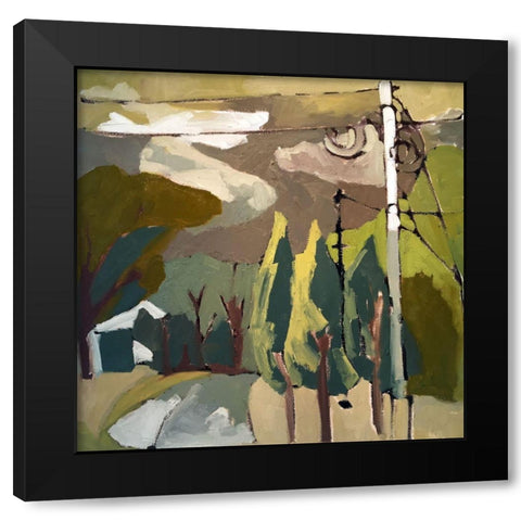 Trees and Wires IX Black Modern Wood Framed Art Print by Ferrell, Erin McGee
