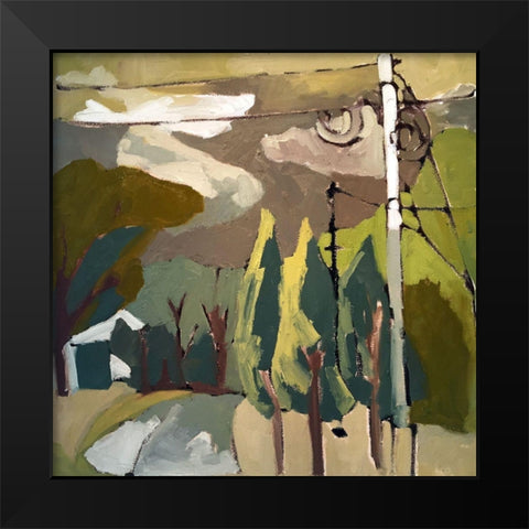 Trees and Wires IX Black Modern Wood Framed Art Print by Ferrell, Erin McGee