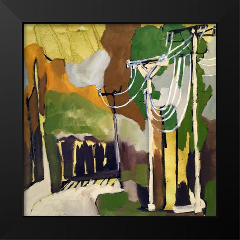 Trees and Wires X Black Modern Wood Framed Art Print by Ferrell, Erin McGee