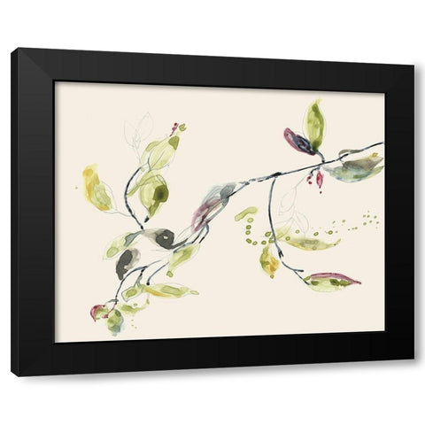 Leaf Branch I Black Modern Wood Framed Art Print with Double Matting by Goldberger, Jennifer