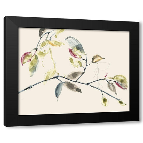 Leaf Branch II Black Modern Wood Framed Art Print with Double Matting by Goldberger, Jennifer
