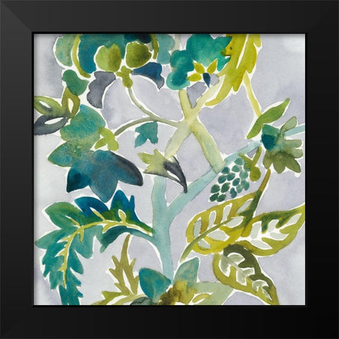 Batik Vines II Black Modern Wood Framed Art Print by Zarris, Chariklia