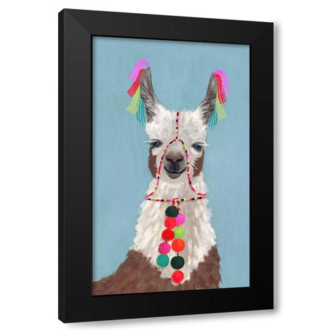 Adorned Llama I Black Modern Wood Framed Art Print with Double Matting by Borges, Victoria