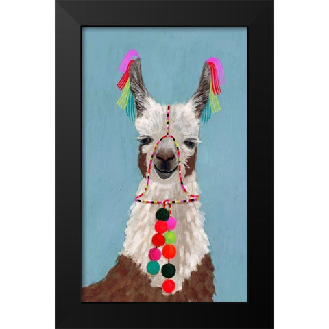 Adorned Llama I Black Modern Wood Framed Art Print by Borges, Victoria