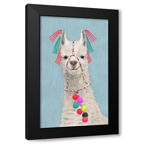Adorned Llama II Black Modern Wood Framed Art Print with Double Matting by Borges, Victoria