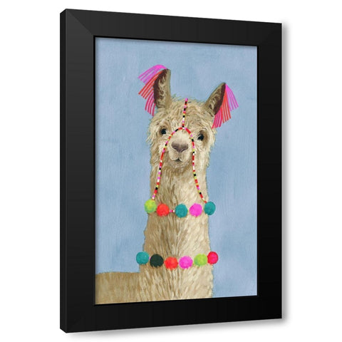 Adorned Llama III Black Modern Wood Framed Art Print by Borges, Victoria