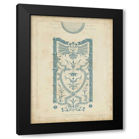 Garden Design in Blue III Black Modern Wood Framed Art Print by d Argenville, DeZallier