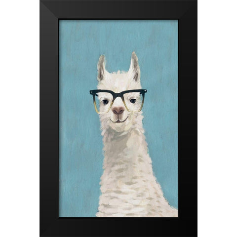 Llama Specs II Black Modern Wood Framed Art Print by Borges, Victoria