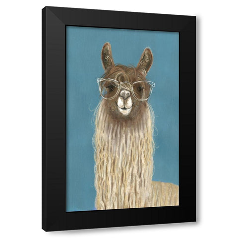 Llama Specs IV Black Modern Wood Framed Art Print with Double Matting by Borges, Victoria