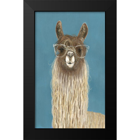 Llama Specs IV Black Modern Wood Framed Art Print by Borges, Victoria