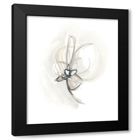 Neutral Floral Gesture II Black Modern Wood Framed Art Print with Double Matting by Vess, June Erica