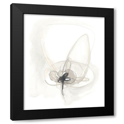 Neutral Floral Gesture IV Black Modern Wood Framed Art Print with Double Matting by Vess, June Erica