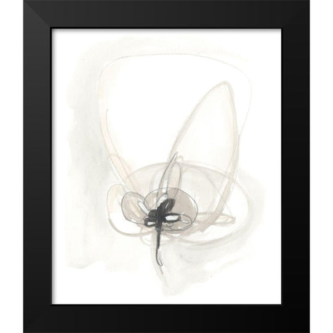 Neutral Floral Gesture IV Black Modern Wood Framed Art Print by Vess, June Erica