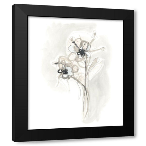 Neutral Floral Gesture VII Black Modern Wood Framed Art Print with Double Matting by Vess, June Erica