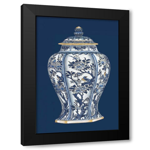 Blue and White Porcelain Vase II Black Modern Wood Framed Art Print by Vision Studio