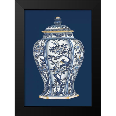 Blue and White Porcelain Vase II Black Modern Wood Framed Art Print by Vision Studio