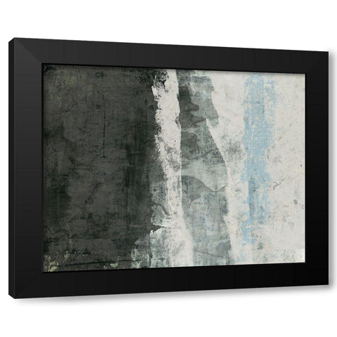 Black and Grey and Blue II Black Modern Wood Framed Art Print with Double Matting by Ray, Elena