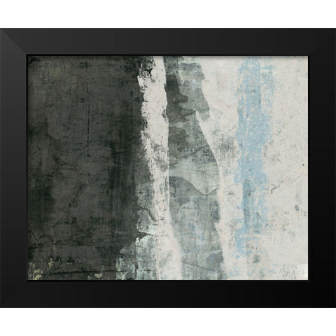 Black and Grey and Blue II Black Modern Wood Framed Art Print by Ray, Elena