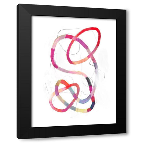 Polychrome Tangle II Black Modern Wood Framed Art Print with Double Matting by Borges, Victoria
