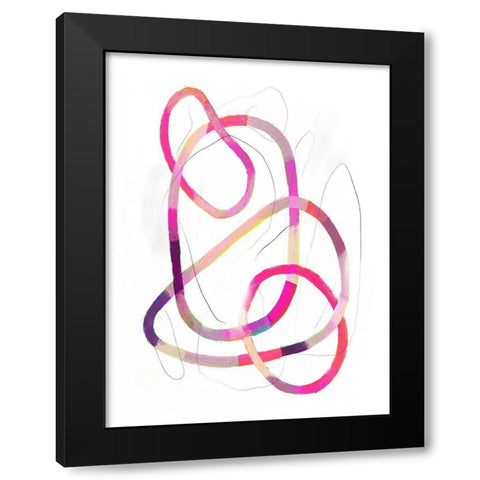 Polychrome Tangle IV Black Modern Wood Framed Art Print with Double Matting by Borges, Victoria