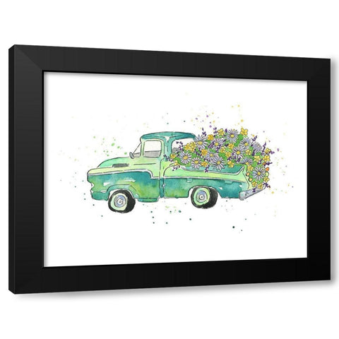 Flower Truck II Black Modern Wood Framed Art Print by McGuire, Catherine