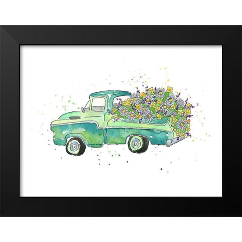 Flower Truck II Black Modern Wood Framed Art Print by McGuire, Catherine
