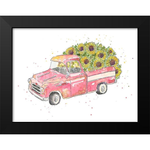 Flower Truck III Black Modern Wood Framed Art Print by McGuire, Catherine