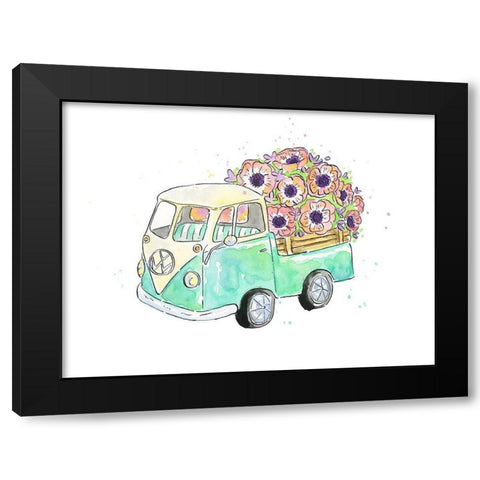 Flower Truck V Black Modern Wood Framed Art Print by McGuire, Catherine