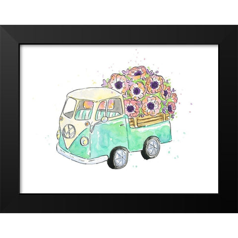 Flower Truck V Black Modern Wood Framed Art Print by McGuire, Catherine