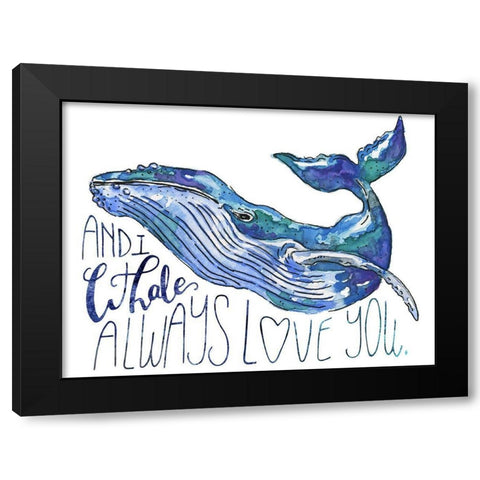 Whale Love I Black Modern Wood Framed Art Print by McGuire, Catherine