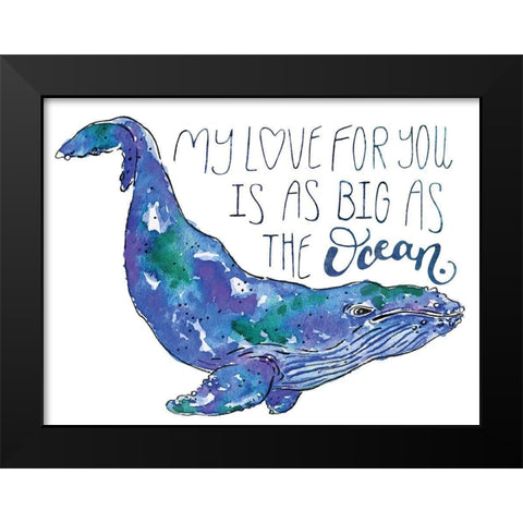 Whale Love II Black Modern Wood Framed Art Print by McGuire, Catherine