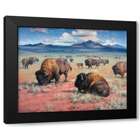 Home on the Range Black Modern Wood Framed Art Print with Double Matting by Sorenson, Jack