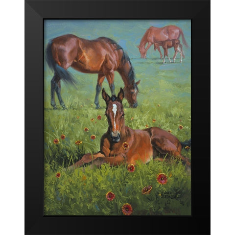 Indian Blanket Black Modern Wood Framed Art Print by Sorenson, Jack