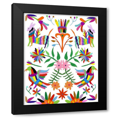 Modern Otomi II Black Modern Wood Framed Art Print with Double Matting by Wang, Melissa