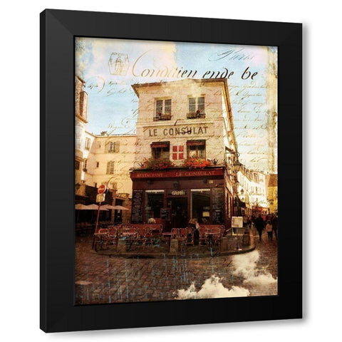 Paris Bistro III Black Modern Wood Framed Art Print by Lloyd, Sandy