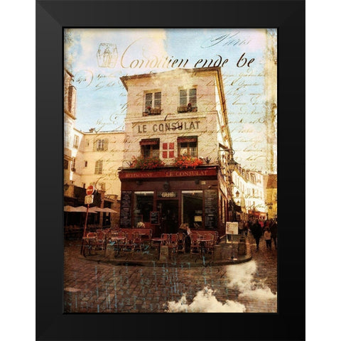 Paris Bistro III Black Modern Wood Framed Art Print by Lloyd, Sandy