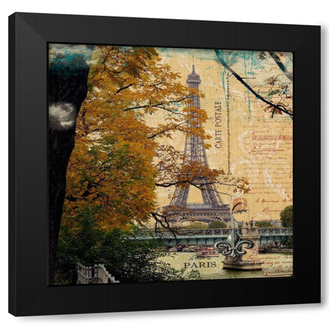 Eiffel Romance III Black Modern Wood Framed Art Print with Double Matting by Lloyd, Sandy