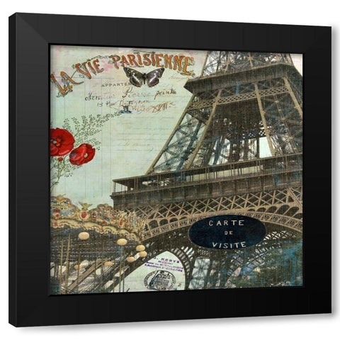 Eiffel Romance IV Black Modern Wood Framed Art Print with Double Matting by Lloyd, Sandy