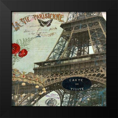 Eiffel Romance IV Black Modern Wood Framed Art Print by Lloyd, Sandy