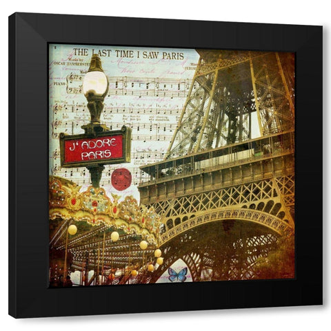 Eiffel Romance VI Black Modern Wood Framed Art Print by Lloyd, Sandy