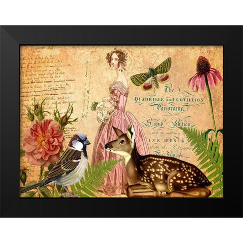 Postcards of Paris III Black Modern Wood Framed Art Print by Lloyd, Sandy